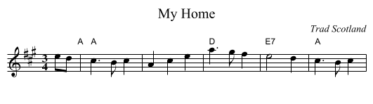 My Home - staff notation