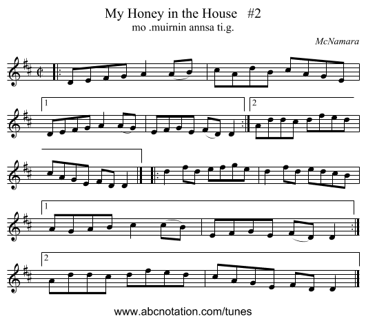 My Honey in the House #2 - staff notation