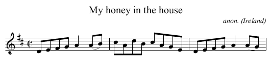 My honey in the house - staff notation