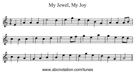 My Jewel, My Joy - staff notation