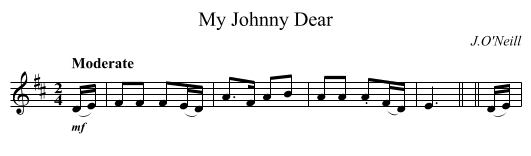 My Johnny Dear - staff notation