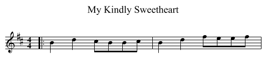 My Kindly Sweetheart - staff notation