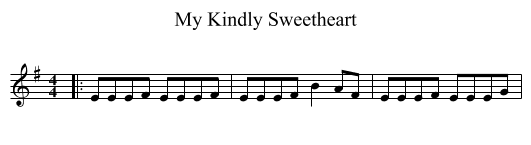 My Kindly Sweetheart - staff notation