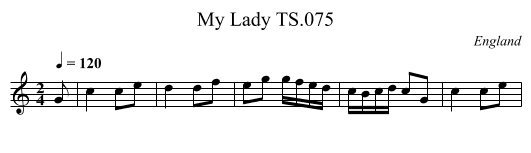 My Lady TS.075 - staff notation