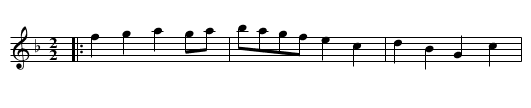 My Lady's Courant - staff notation