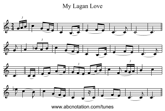 My Lagan Love - staff notation