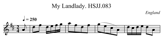 My Landlady. HSJJ.083 - staff notation