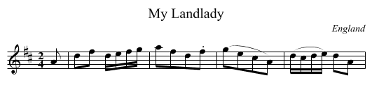My Landlady - staff notation