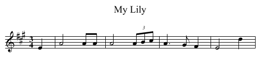 My Lily - staff notation