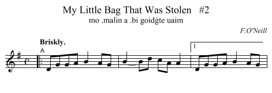 My Little Bag That Was Stolen   #2 - staff notation