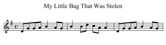 My Little Bag That Was Stolen - staff notation