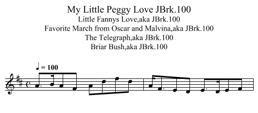My Little Peggy Love JBrk.100 - staff notation