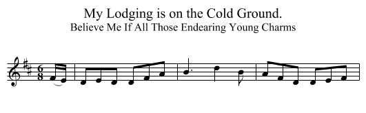 My Lodging is on the Cold Ground. - staff notation