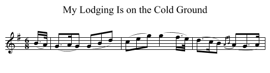 My Lodging Is on the Cold Ground - staff notation