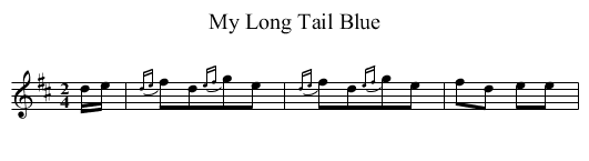 My Long Tail Blue - staff notation