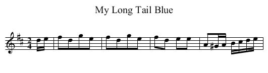 My Long Tail Blue - staff notation