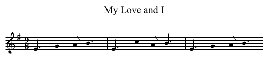 My Love and I - staff notation