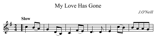 My Love Has Gone - staff notation