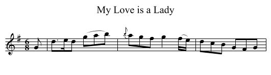 My Love is a Lady - staff notation