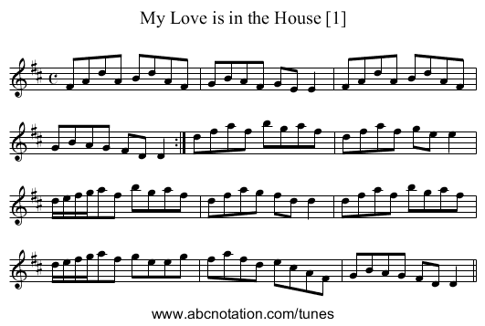 My Love is in the House [1] - staff notation