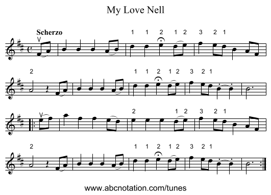 My Love Nell - staff notation