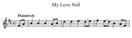 My Love Nell - staff notation