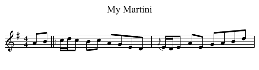 My Martini - staff notation
