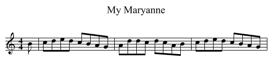 My Maryanne - staff notation
