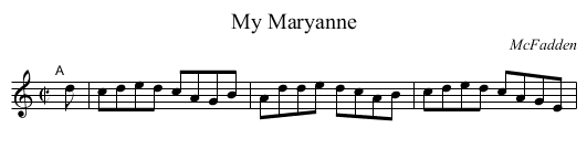 My Maryanne - staff notation