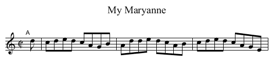 My Maryanne - staff notation