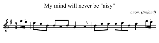 My mind will never be aisy - staff notation