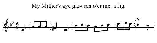 My Mither's aye glowren o'er me. a Jig. - staff notation