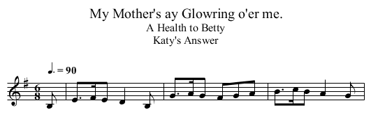 My Mother's ay Glowring o'er me. - staff notation
