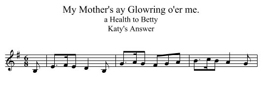 My Mother's ay Glowring o'er me. - staff notation