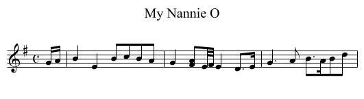 My Nannie O - staff notation