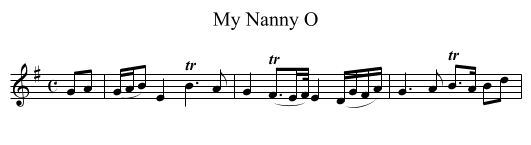 My Nanny O - staff notation