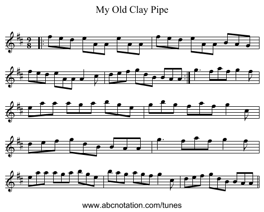 My Old Clay Pipe - staff notation