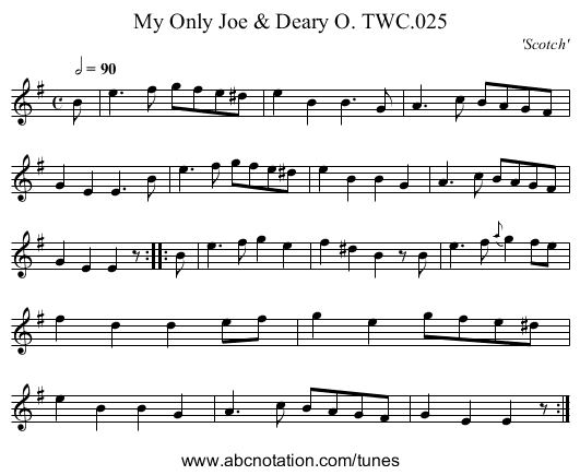 My Only Joe & Deary O. TWC.025 - staff notation