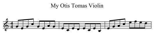 My Otis Tomas Violin - staff notation
