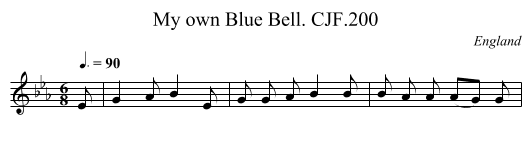 My own Blue Bell. CJF.200 - staff notation