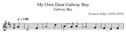My Own Dear Galway Bay - staff notation