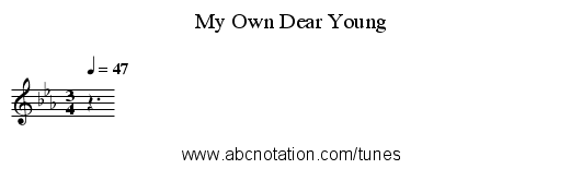 My Own Dear Young - staff notation