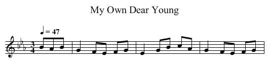 My Own Dear Young - staff notation