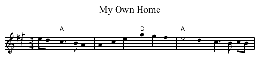 My Own Home - staff notation
