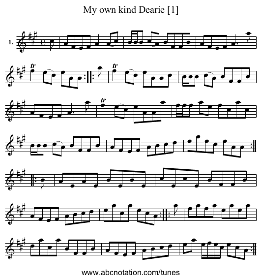 My own kind Dearie [1] - staff notation