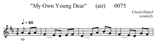 My Own Young Dear      (air)      0075 - staff notation