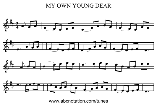 MY OWN YOUNG DEAR - staff notation