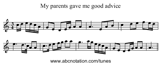 My parents gave me good advice - staff notation