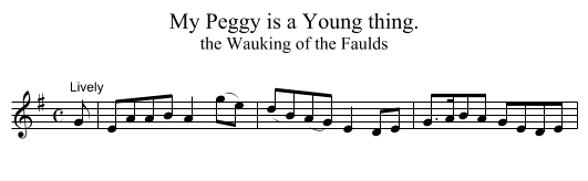 My Peggy is a Young thing. - staff notation