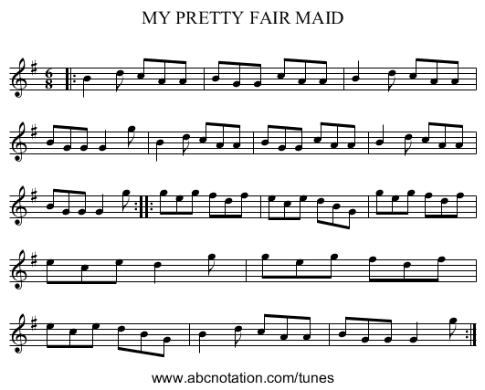 MY PRETTY FAIR MAID - staff notation